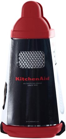 Тертка KitchenAid KN300OSERA Gourmet 4-стороння, з нержавіючої сталі, з контейнером на 3 чашки, мірними позначками, для дрібного, середнього та крупного натирання, підходить для посудомийної машини, Empire