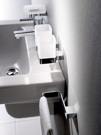 Тримач для склянки EMCO Loft з 1 склянкою для настінного монтажу, стильний тримач для зубних щіток з алюмінію та кришталевого скла, чорний матовий і сатинований, преміум-якість