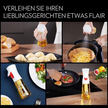Скляний олійний спрей FLAIROSOL OLIVIA 200 мл з дозуванням, для кухні, салатів, гриля, випічки, золоті листя