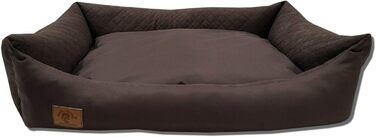 Odolplusz XXL Ліжко для великих собак 100x70 см, коричневе, знімний та праний чохол, двостороння подушка, лежак-диван для собак