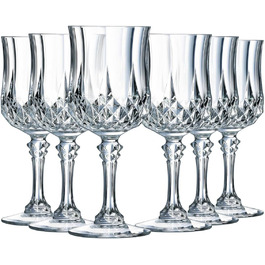 Набір келихів для вина Cristal d'Arques Paris Longchamp 25cl, 6 шт, прозорі, Kwarx, підвищена міцність, блиск та прозорість
