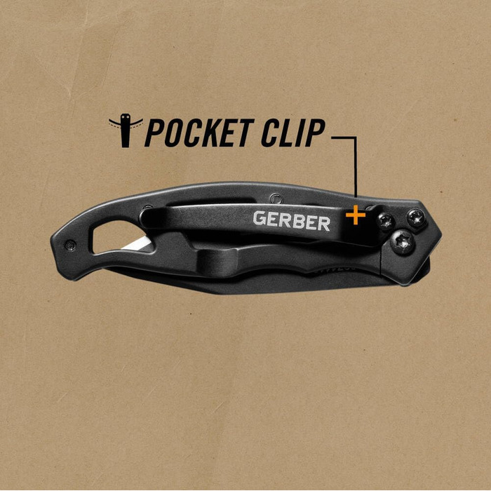 Складаний ніж Gerber Mini Tanto з гладким лезом 5,4 см, з кліпсою для кишені