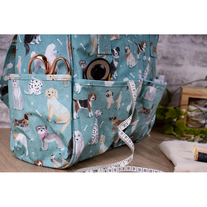 Сумка для рукоділля з бавовни Hobby Gift 13x36x31 см з малюнком собаки