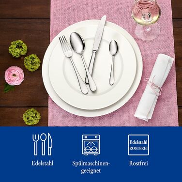 Столовий набір Villeroy & Boch Oscar 24 предмети з нержавіючої сталі для 6 осіб, придатний для миття в посудомийній машині