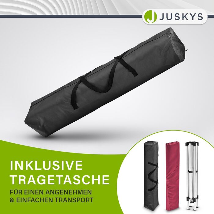 Складаний павільйон Juskys Vivara 3x3 м, водовідштовхувальний, UV50+, регульована висота, з сумкою, червоний – тент для саду та вечірок