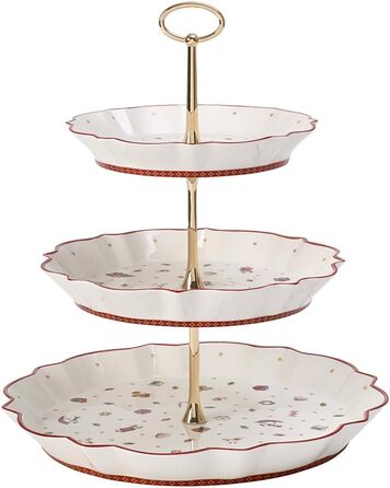 Villeroy & Boch Toy's Delight Етажерка 3-ярусна 250 мл, різнокольорова, новорічна, преміум порцеляна, святковий посуд для декору та сервірування