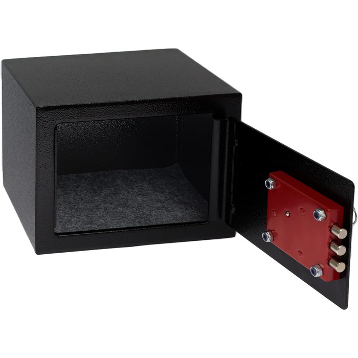 Сейф HMF 49216-02 маленький з ключем, меблевий, 23x17x17 см, чорний