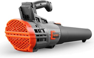 Акумуляторний повітродув FUXTEC 20V FX-E1LB20 з 2 акумуляторами Li-Ion 2Ah та зарядною станцією 2,4A, для саду, доріжок і подвір'я, тиха робота, швидкість до 38 м/с