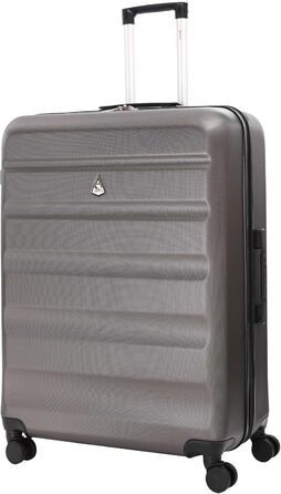 Велика валіза Aerolite XL 79см, легка ABS, 4 колеса, жорсткий корпус, сіро-вугільна
