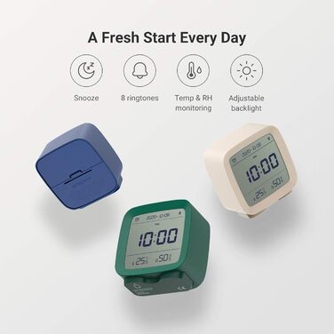 Розумний Bluetooth-будильник Qingping з батареєю, підтримка Mi Home, цифровий, кілька будильників