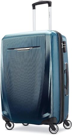 Жорстка валіза Samsonite Winfield 3 DLX на колесах, універсальний розмір, ручна поклажа, середня, синя