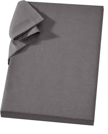 Простирадло Carpe Sonno Linon без гумки 150x250 см, антрацит, 100% бавовна – універсальна тканина для дому, покривало на диван, скатертина, темно-сіре лляне простирадло