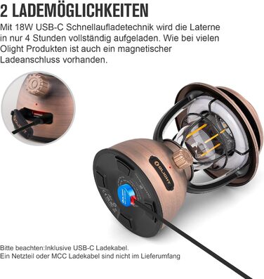 LED ліхтар-ретро OLIGHT Olantern Classic 2 Pro 300 Лм, димований, акумуляторний, USB, для кемпінгу, саду, аварійного освітлення, декору, походів