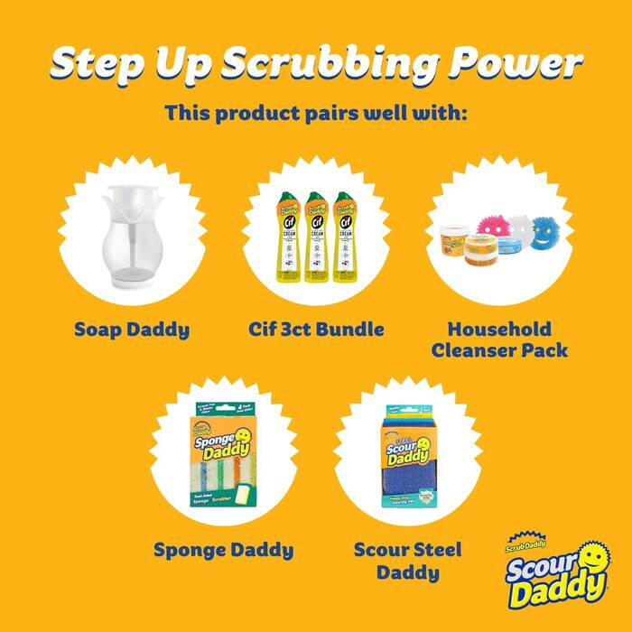 Губки Scrub Daddy Scour Daddy для різних поверхонь, без подряпин, з міцною сіткою, довговічні, стійкі до запахів, набір 3 шт. (12 шт.)