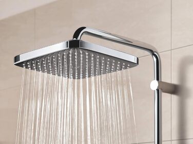 Душова лійка GROHE Vitalio Start 250, квадратна, хром, антивапняна система, водозберігаюча, довговічне покриття
