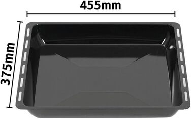 Емалевий деко для духовки ICQN 45,5x37,5x3 см, жирозбірник, сумісний з Bosch, Siemens, Neff, Constructa, Flavel, Simfer, подвійний набір з решіткою, стійкий до подряпин і корозії