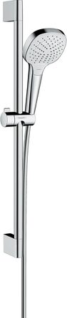 Душова лійка hansgrohe Croma Select E, водозберігаюча, 3 режими струменя, антикальцієва функція, білий/хром