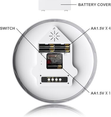Сучасний настінний годинник KWANWA без тикань, цифровий LCD/LED дисплей, календар і температура, на батарейках, 30,5 см, 12-годинний формат, для кухні, спальні та офісу