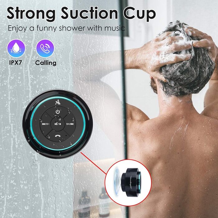 Портативна Bluetooth колонка Xleader для душу, водонепроникна з присоскою, бездротовий динамік для ванної кімнати, музична колонка для дітей, чоловіків і жінок, ідеальний подарунок