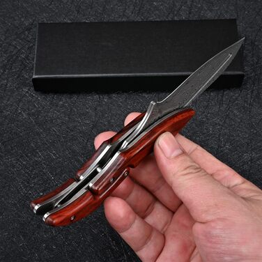 Складаний ніж з дамаської сталі VG10 для чоловіків, EDC, кемпінг, outdoor (вигнута спинка)