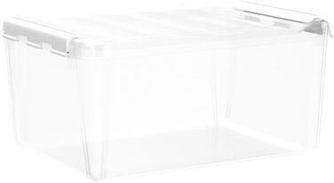 SmartStore – набір з 4 контейнерів для зберігання з кришкою Classic 8 л (34x25x16 см), харчовий пластик, міцні, штабельовані, гарантія 10 років