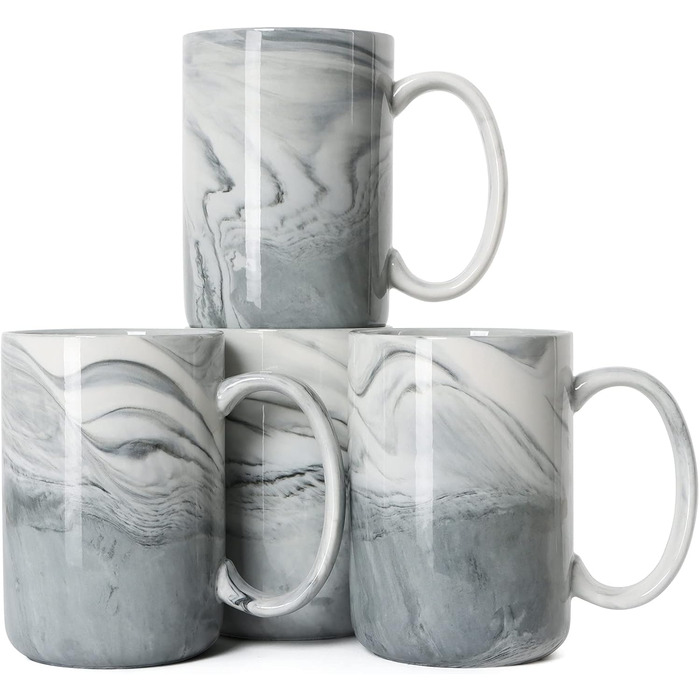 Керамічні чашки Smilatte Marble, 4 шт. и, сірі
