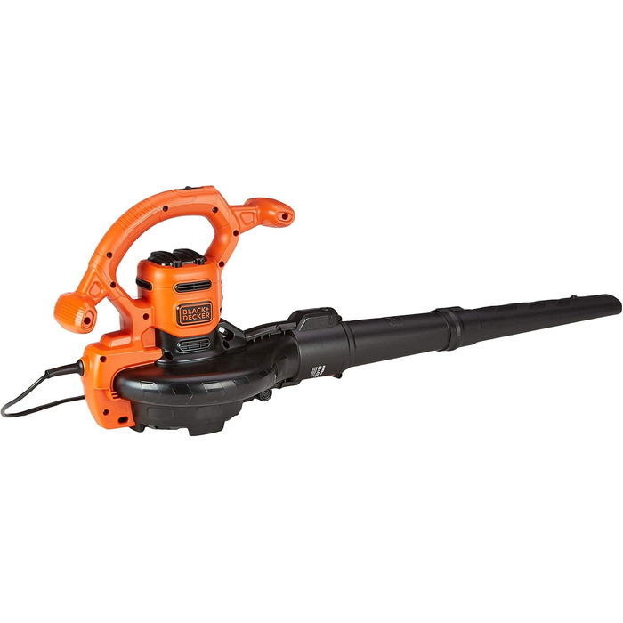 Black+Decker 3-в-1 електричний пилосос для листя BEBLV260, 2600 Вт, із подрібнювачем, швидкість повітря 315 км/год, мішок 40 л, ремінь, для терас, доріжок, під'їздів