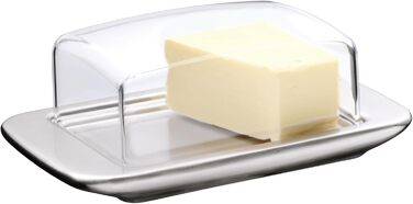 Маслянка WMF Loft Brunch з нержавіючої сталі 11,5x16,8 см з пластиковою кришкою, матова, можна мити в посудомийці