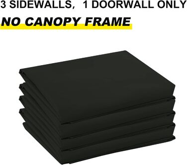 Сонцезахисна стінка ABCCANOPY 3x3 м, 4 шт, чорна, для павільйону