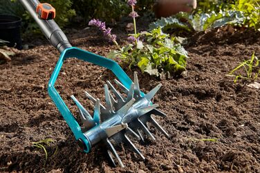 Садова зіркова фреза Gardena combisystem для обробки ґрунту, 14 см, сталеві оцинковані зіркові колеса, покриття Duroplast