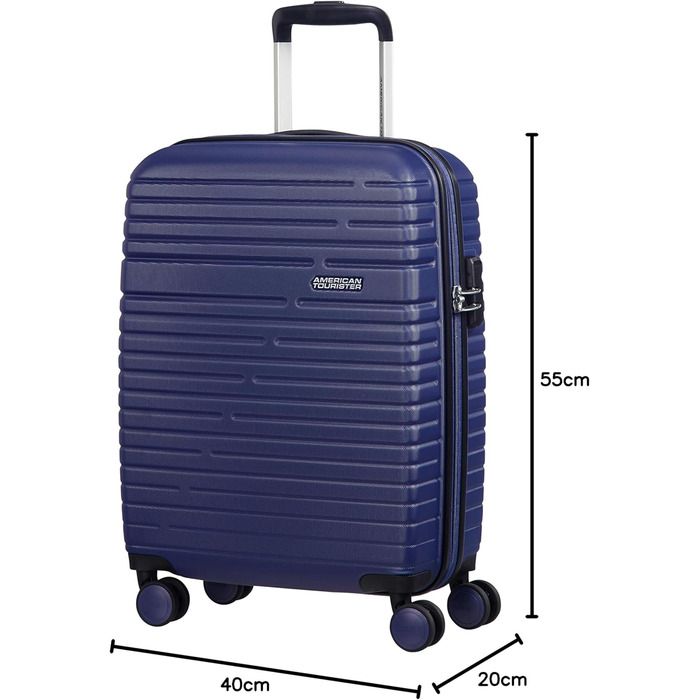 Валіза American Tourister Aero Racer Spinner 68, розширювана, 3.6 кг, 75.5 л, синя, 4 колеса