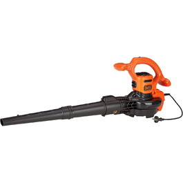 Black+Decker 3-в-1 електричний пилосос для листя BEBLV260, 2600 Вт, із подрібнювачем, швидкість повітря 315 км/год, мішок 40 л, ремінь, для терас, доріжок, під'їздів