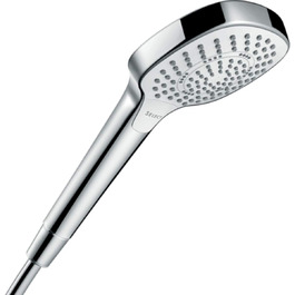 Душова лійка hansgrohe Croma Select E, водозберігаюча, 3 режими струменя, антивапняна, біла/хром