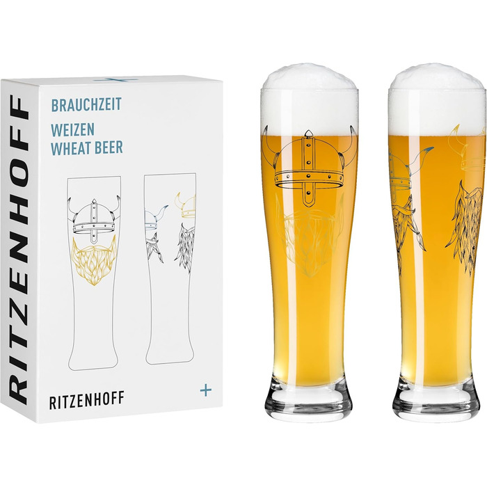 Пивний келих RITZENHOFF Brauchzeit 500 мл, 2 шт, Вікінги, золото, Німеччина