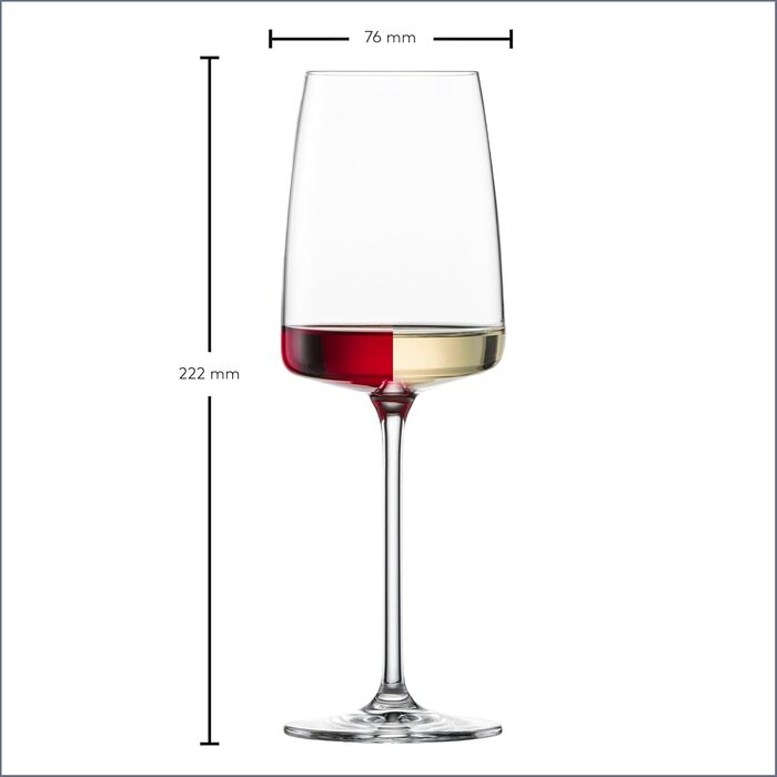 Набір келихів для вина Zwiesel Glas Vivid Senses, 2 шт, легкі універсальні винні келихи з тритан-кришталю, для білих та червоних вин, тонкостінні, придатні для миття в посудомийній машині, зроблено в Німеччині