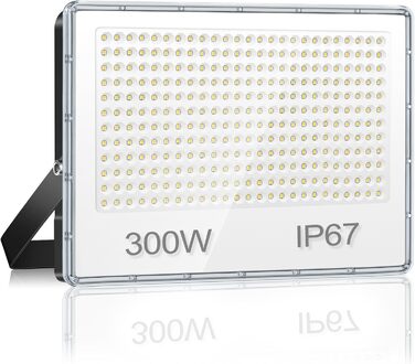 Світлодіодний прожектор для вулиці 300W, 30000LM, IP67, 7000K холодне світло, надяскравий LED-прожектор для складу, саду, гаража, двору, фабрики, паркінгу