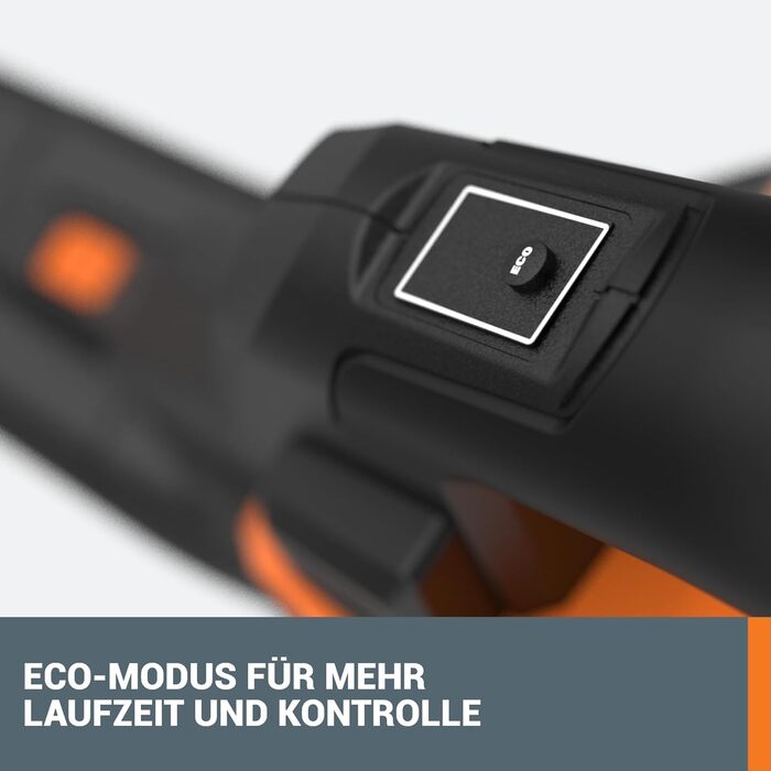Акумуляторний повітродув та пилосос WORX WG583E.9 40В (2x20В), 2-в-1 для збору та всмоктування листя, мішок 35 л, без акумулятора і зарядного, чорний/помаранчевий