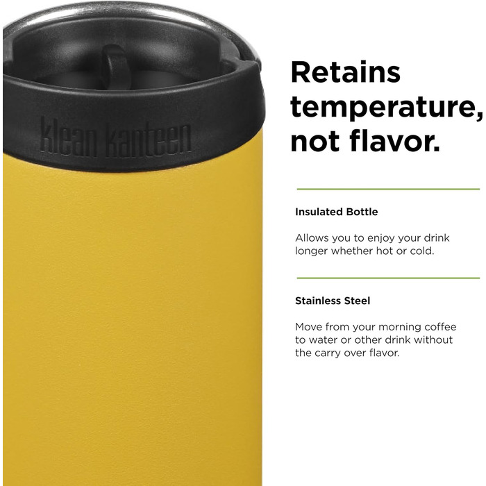 Термобутилка Klean Kanteen TKWide 473 мл для напоїв, колір жовтий (Marigold), чоловіча