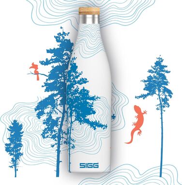 Термос-бутилка SIGG Meridian Sumatra Tree 0,5 л, нержавіюча сталь 18/8, подвійні стінки, бамбукова кришка, герметична, без BPA та пластику