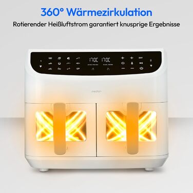 Фритюрниця MEDION P20 XXL, 2 камери, біла