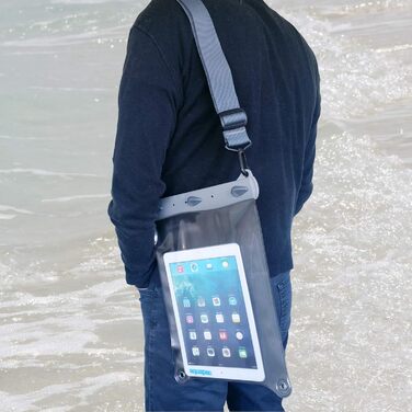 Водонепроникний чохол для iPad/планшета, прозорий/сірий, великий розмір