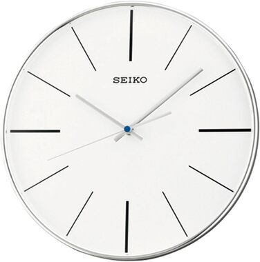 Настінний годинник Seiko сріблястий, пластик, безшумний механізм QXA634A