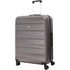 Велика валіза Aerolite XL 79см, легка ABS, 4 колеса, жорсткий корпус, сіро-вугільна