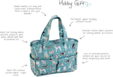 Сумка для рукоділля з бавовни Hobby Gift 13x36x31 см з малюнком собаки