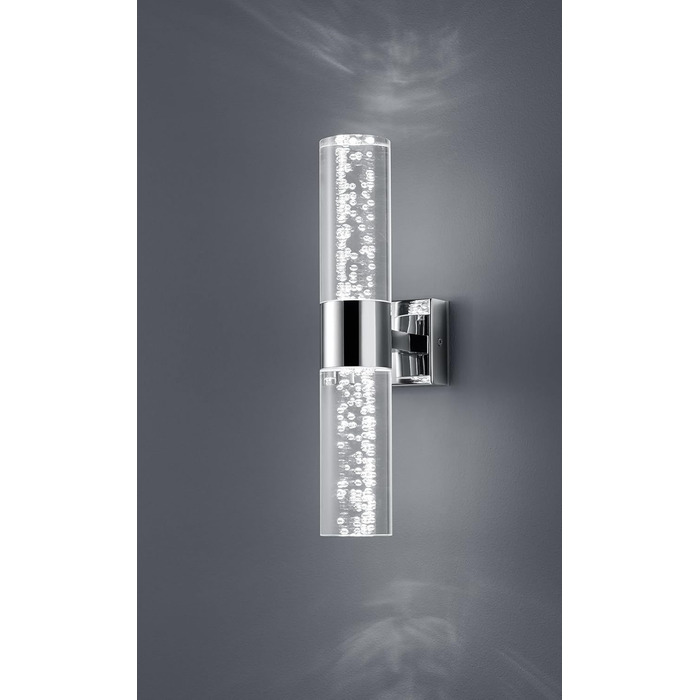 Світильник для ванної Trio Leuchten Bolsa, LED, 3.2 Вт, хром, акрил з бульбашками, настінний, 2 лампи