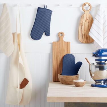 Комплект кухонних рукавичок KitchenAid, рифлені, м'який силікон, синій, 2 шт.