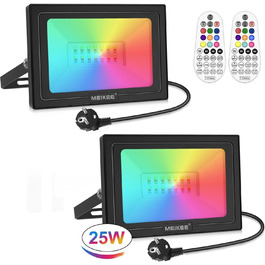 Світлодіодний прожектор MEIKEE 25W RGB з пультом, 30 режимів, 10 кольорів, пам'ять, IP66, 6 рівнів яскравості, для вечірок, бару, будинку, Хелловін, 2 шт.