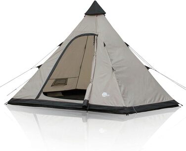 Намет your GEAR Lido Tipi для 3-4 осіб, кемпінговий, з пришитою підлогою, захистом від комах, стоячою висотою, пірамідальний, UV 50+ захист, водостійкість 5000 мм