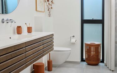 Стакан для зубних щіток Zone Denmark Ume, керамічний, теракота, 8,3×10,3 см – стильний тримач для ванної кімнати