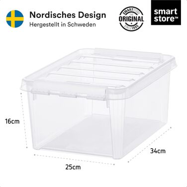 SmartStore Набір з 10 контейнерів з кришкою Classic 8 л (40x30x11 см), харчовий пластик, стійкі до штабелювання, зміцнені кути, 10 років гарантії